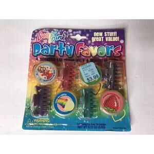 Lisa Frank‎ Party Favor 4 Scented Lip Gloss W/ 4 Alligator Clip NEW Old Stock